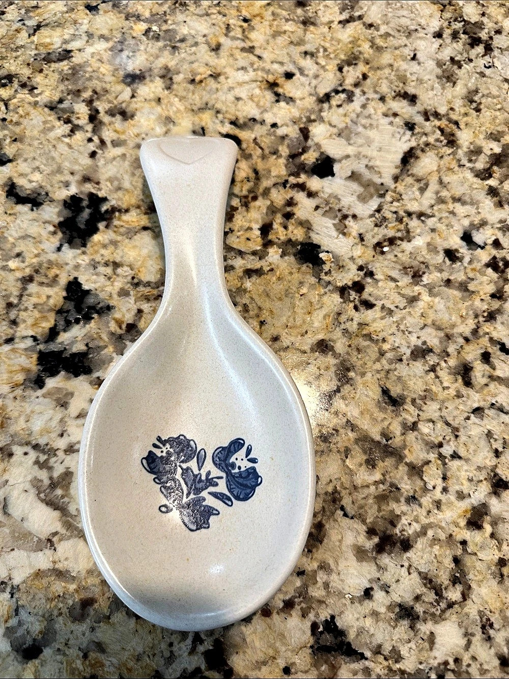 Pfaltzgraff Floral Ceramic Spoon in White & Blue